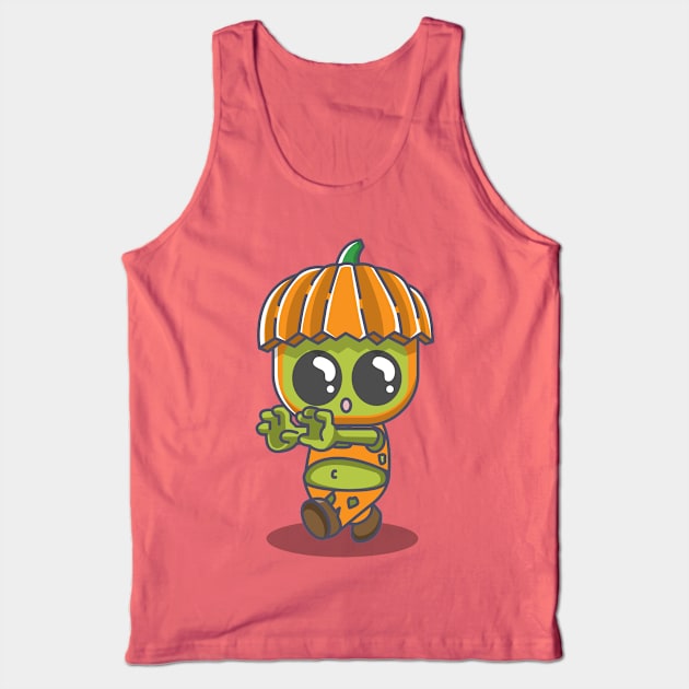 Cute pumpkin zombie Tank Top by fflat hds